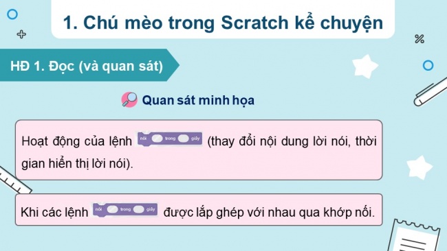 Soạn giáo án điện tử tin học 4 CTST Bài 13: Tạo chương trình máy tính để kể chuyện