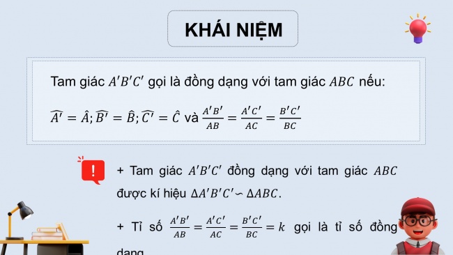 Soạn giáo án điện tử Toán 8 CTST Chương 8 Bài 1: Hai tam giác đồng dạng