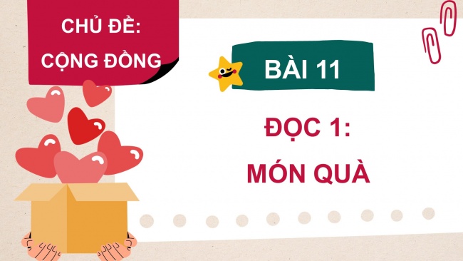 Soạn giáo án điện tử tiếng việt 4 cánh diều Bài 11 Đọc 1: Món quà