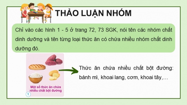 Soạn giáo án điện tử khoa học 4 cánh diều Bài 17: Các chất dinh dưỡng cần thiết cho cơ thể