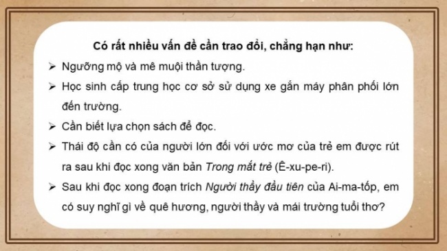 Soạn giáo án điện tử Ngữ văn 8 CD Bài 6 Nói và nghe: Trình bày ý kiến về một vấn đề xã hội