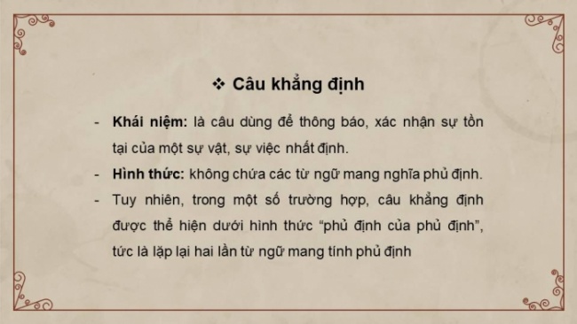 Soạn giáo án điện tử Ngữ văn 8 CD Bài 8 TH tiếng Việt: Câu khẳng định và câu phủ định