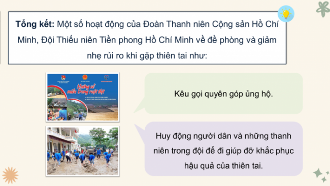 Soạn giáo án điện tử HĐTN 8 CTST (bản 2) Chủ đề 6: Đề phòng thiên tai và giảm nhẹ rủi ro - Hoạt động 5, 6