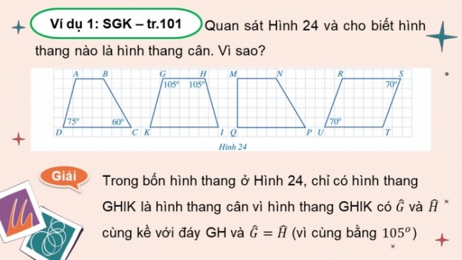 Soạn giáo án điện tử Toán 8 CD Chương 5 Bài 3: Hình thang cân