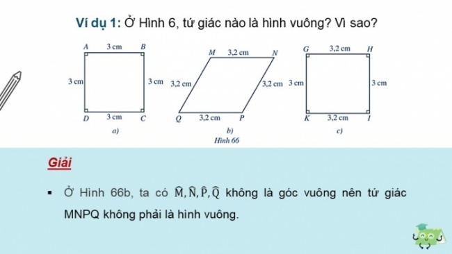 Soạn giáo án điện tử Toán 8 CD Chương 5 Bài 7: Hình vuông