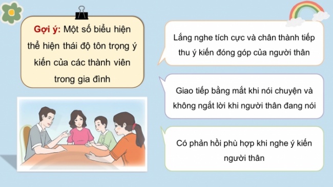 Soạn giáo án điện tử HĐTN 8 CTST (bản 1) Chủ đề 4: Sống hoà hợp trong gia đình - Nhiệm vụ 3