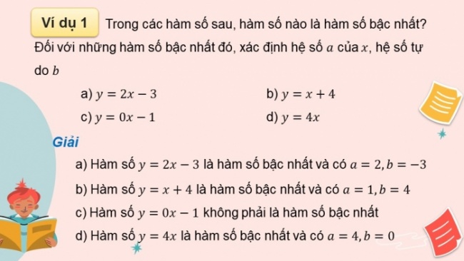 Soạn giáo án điện tử Toán 8 CD Chương 3 Bài 3: Hàm số bậc nhất y = ax + b (a ≠ 0)