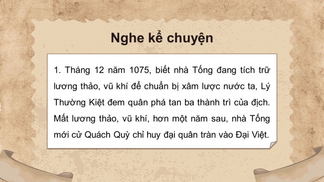 Soạn giáo án điện tử tiếng việt 4 cánh diều Bài 14 Nói và nghe 1: Kể chuyện: Danh tướng Lý Thường Kiệt