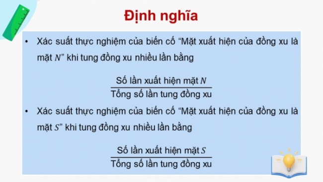 Soạn giáo án điện tử Toán 8 CD Chương 6 Bài 5: Xác suất thực nghiệm của một biến cố trong một số trò chơi đơn giản