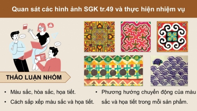 Soạn giáo án điện tử Mĩ thuật 8 CTST (bản 2) Bài 11: Trang trí mẫu vải