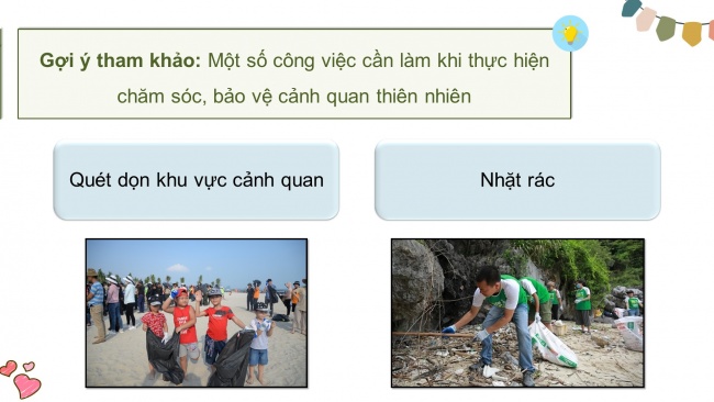 Soạn giáo án điện tử HĐTN 4 cánh diều Tuần 24: Chăm sóc, bảo vệ cảnh quan thiên nhiên quê hương - Hoạt động 2