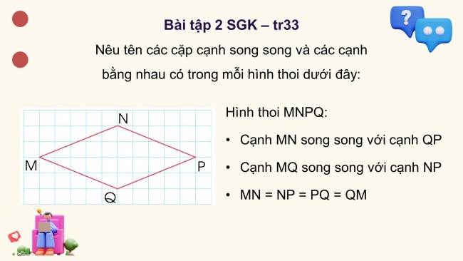 Soạn giáo án điện tử toán 4 cánh diều Bài 66: Hình thoi