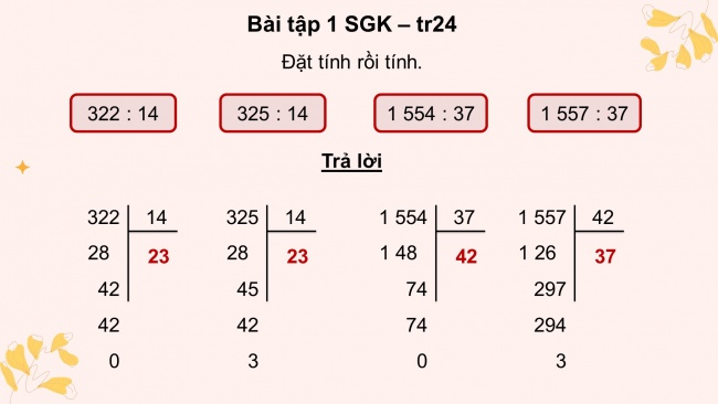 Soạn giáo án điện tử toán 4 KNTT Bài 44: Chia cho số có hai chữ số