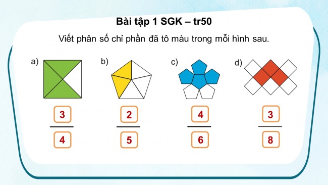 Soạn giáo án điện tử toán 4 KNTT Bài 53: Khái niệm phân số