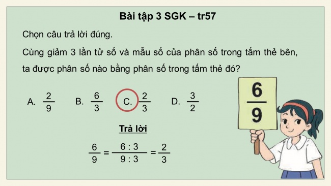 Soạn giáo án điện tử toán 4 KNTT Bài 55: Tính chất cơ bản của phân số