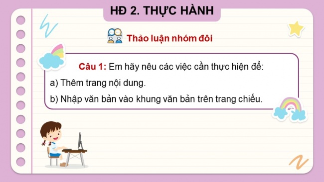 Soạn giáo án điện tử tin học 4 CTST Bài 9: Bài trình chiếu của em