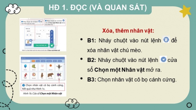 Soạn giáo án điện tử tin học 4 CTST Bài 14: Điều khiển nhân vật chuyển động trên sân khấu