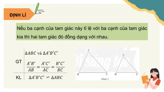 Soạn giáo án điện tử Toán 8 CTST Chương 8 Bài 2: Các trường hợp đồng dạng của hai tam giác