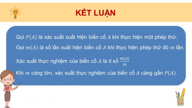 Soạn giáo án điện tử Toán 8 CTST Chương 9 Bài 2: Xác suất lí thuyết và xác suất thực nghiệm