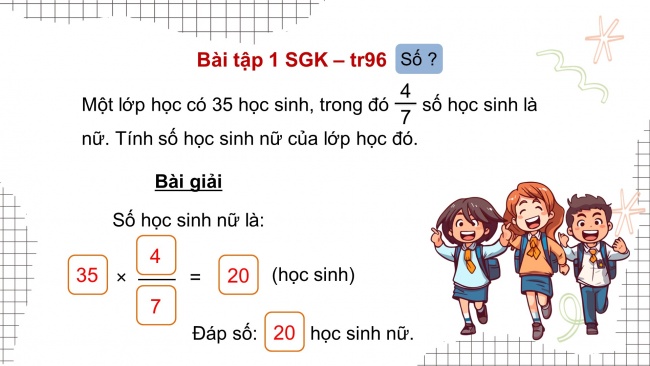 Soạn giáo án điện tử toán 4 KNTT Bài 65: Tìm phân số của một số