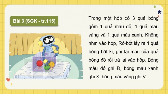 Soạn giáo án điện tử toán 4 KNTT Bài 72: Ôn tập một số yếu tố thống kê và xác suất