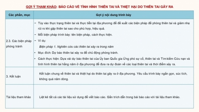 Soạn giáo án điện tử HĐTN 8 CTST (bản 1) Chủ đề 7: Truyền thông phòng tránh thiên tai - Nhiệm vụ 3, 4