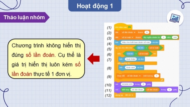 Soạn giáo án điện tử Tin học 8 KNTT Bài 15: Gỡ lỗi