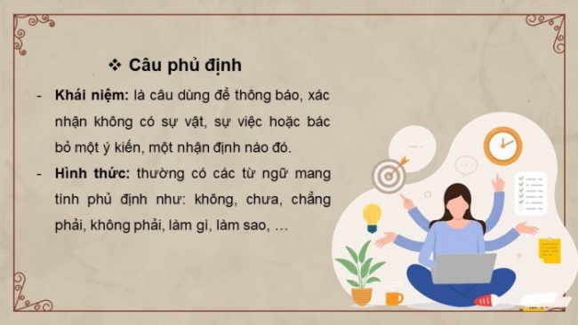Soạn giáo án điện tử Ngữ văn 8 CD Bài 8 TH tiếng Việt: Câu khẳng định và câu phủ định