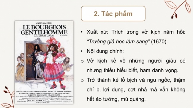 Soạn giáo án điện tử Ngữ văn 8 CD Bài 4 Đọc 3: Ông Giuốc-đanh mặc lễ phục