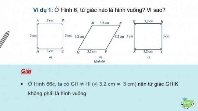 Soạn giáo án điện tử Toán 8 CD Chương 5 Bài 7: Hình vuông