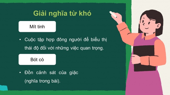 Soạn giáo án điện tử tiếng việt 4 cánh diều Bài 14 Đọc 2: Mít tinh mừng độc lập