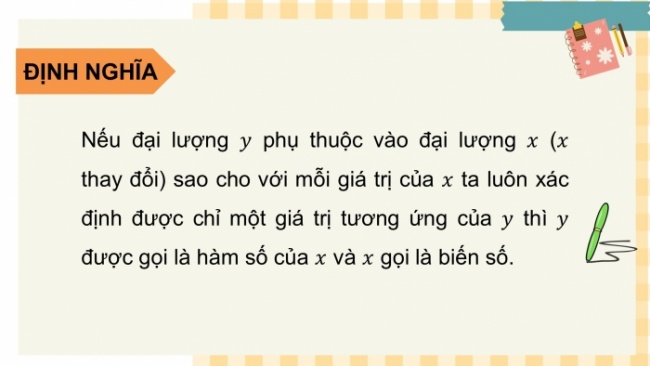 Soạn giáo án điện tử Toán 8 CD Chương 3 Bài 1: Hàm số