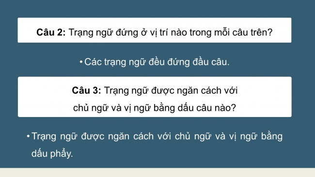 Soạn giáo án điện tử tiếng việt 4 cánh diều Bài 14 Luyện từ và câu 2: Trạng ngữ (tiếp theo)