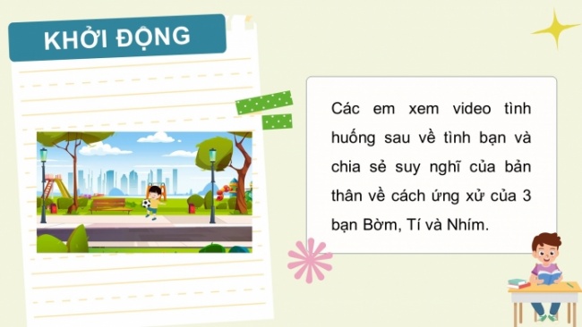 Soạn giáo án điện tử HĐTN 4 cánh diều Tuần 31: Ứng xử trong quan hệ bạn bè - Hoạt động 1,2