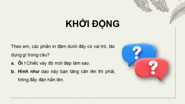 Soạn giáo án điện tử Ngữ văn 8 CD Bài 9 TH tiếng Việt: Thành phần biệt lập trong câu