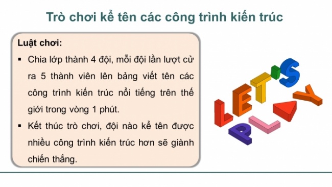 Soạn giáo án điện tử tiếng việt 4 CTST CĐ 7 Bài 6 Nói và nghe: Giới thiệu về một công trình kiến trúc