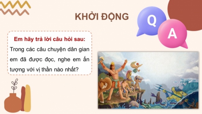 Soạn giáo án điện tử tiếng việt 4 cánh diều Bài 18 Nói và nghe 1: Kể chuyện: Lửa thần