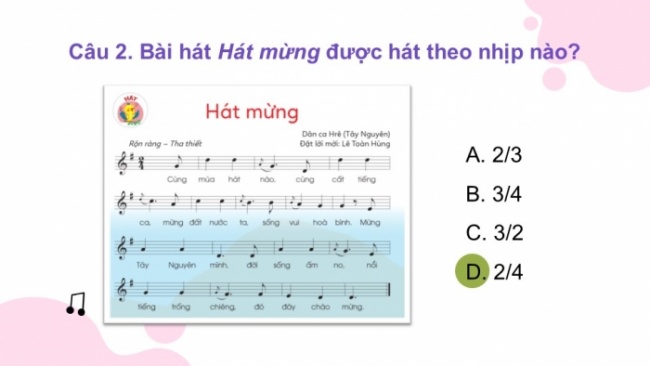 Soạn giáo án điện tử âm nhạc 4 cánh diều Tiết 34: Ôn tập