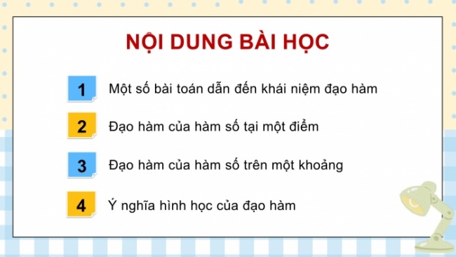 Soạn giáo án điện tử toán 11 KNTT Bài 31: Định nghĩa và ý nghĩa của đạo hàm