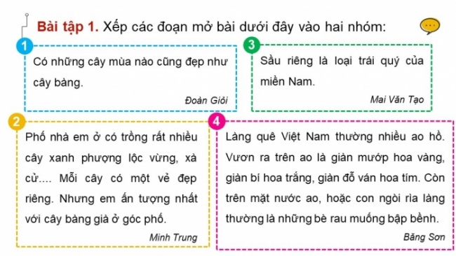 Soạn giáo án điện tử tiếng việt 4 CTST CĐ 5 Bài 4 Viết: Viết đoạn mở bài cho bài văn miêu tả cây cối