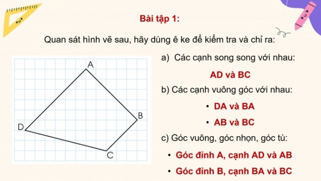 Soạn giáo án điện tử toán 4 cánh diều Bài 94: Ôn tập về hình học và đo lường