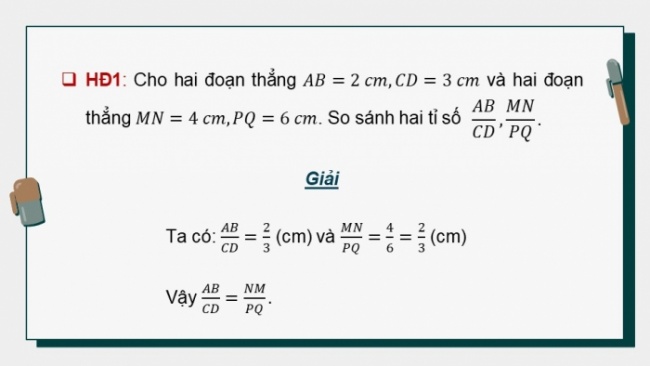 Soạn giáo án điện tử Toán 8 CD Chương 8 Bài 1: Định lí Thalès trong tam giác