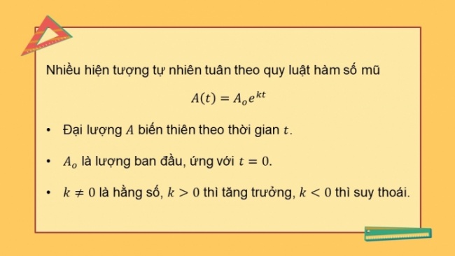 Soạn giáo án điện tử toán 11 KNTT HĐ thực hành và trải nghiệm 3: Một vài mô hình toán học sử dụng hàm số mũ và hàm số lôgarit