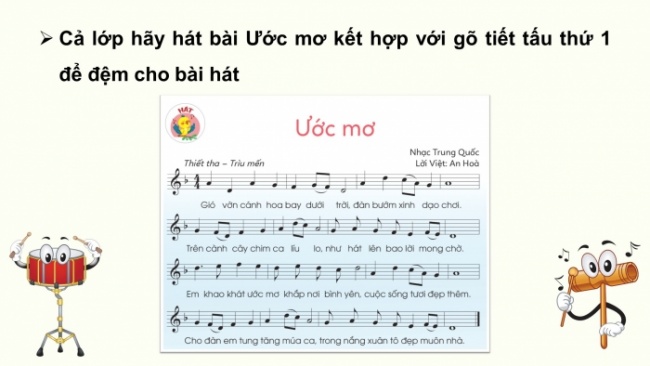 Soạn giáo án điện tử âm nhạc 4 cánh diều Tiết 29: Nhạc cụ: Nhạc cụ thể hiện tiết tấu – Nhạc cụ thể hiện giai điệu; Thường thức âm nhạc – Câu chuyện âm nhạc: Bá Nha và Tử Kỳ