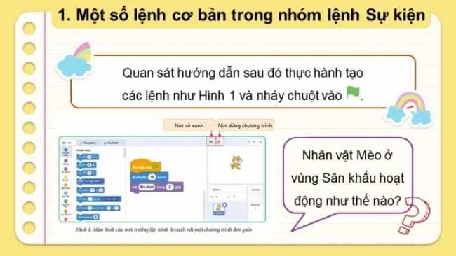 Soạn giáo án điện tử tin học 4 cánh diều Chủ đề F bài 2: Tạo chương trình Scratch đầu tiên