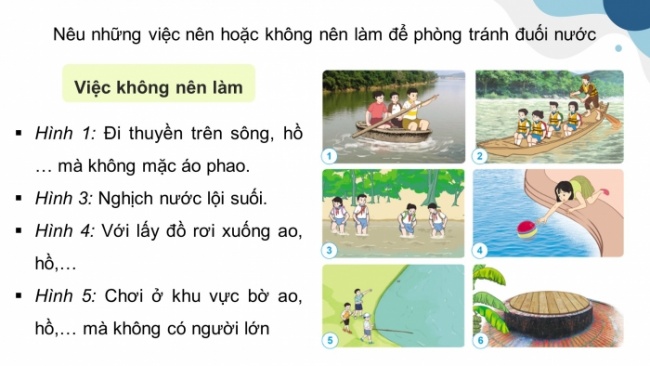 Soạn giáo án điện tử khoa học 4 cánh diều Bài 21: Phòng tránh đuối nước