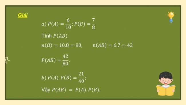 Soạn giáo án điện tử toán 11 KNTT Bài 30: Công thức nhân xác suất cho hai biến cố độc lập