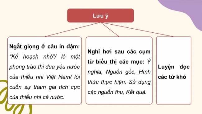 Soạn giáo án điện tử tiếng việt 4 cánh diều Bài 16 Đọc 3: Phong trào Kế hoạch nhỏ