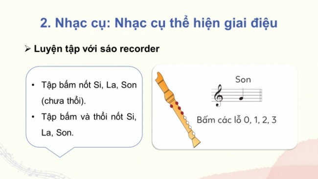 Soạn giáo án điện tử âm nhạc 4 cánh diều Tiết 29: Nhạc cụ: Nhạc cụ thể hiện tiết tấu – Nhạc cụ thể hiện giai điệu; Thường thức âm nhạc – Câu chuyện âm nhạc: Bá Nha và Tử Kỳ