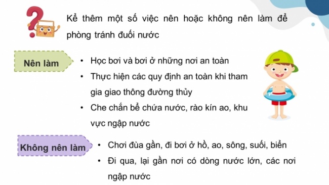 Soạn giáo án điện tử khoa học 4 cánh diều Bài 21: Phòng tránh đuối nước